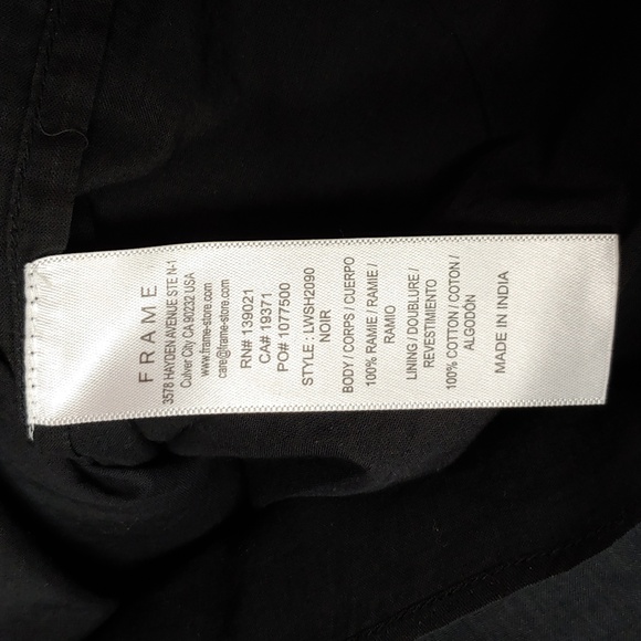 Frame Black Off the Shoulders Shirt Size M - Picture 9 of 11